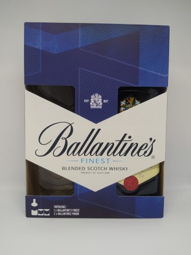 Ballantine's Finest Whisky 0,7l + 2 pohár díszdobozban