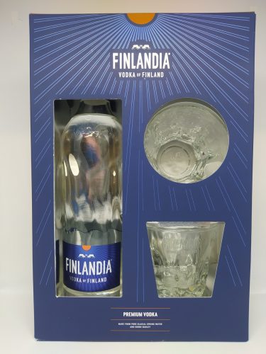 Finlandia vodka 40% 0,7l + 2 pohár díszdobozban