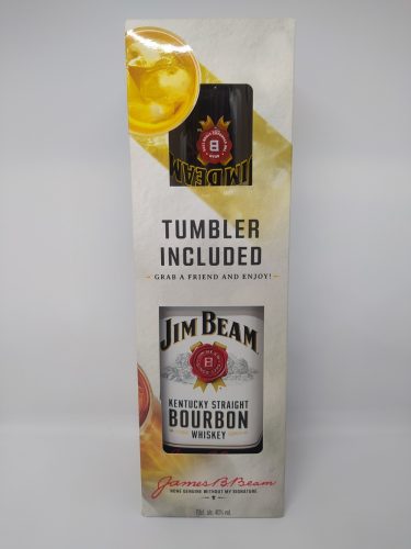 Jim Beam bourbon whiskey 40% 0,7l + 1 pohár díszdobozban