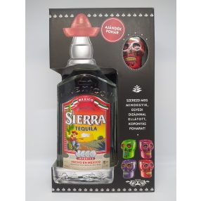 Tequila Sierra Silver 38% 0,7l + pohár díszdobozban