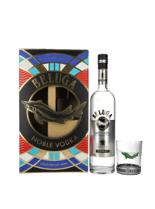 Beluga vodka noble 1l díszdobozban, pohárral