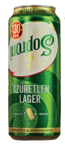Soproni szűretlen dobozos sör 0,5l